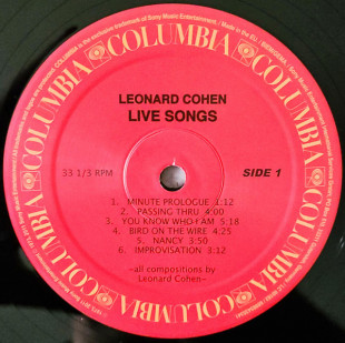 Leonard Cohen - Live Songs (LP)