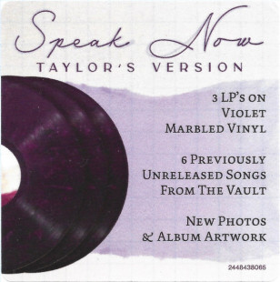 Taylor Swift - Speak Now (Taylor's Version) (Violet Marbled color)(3LP)