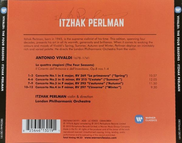 Itzhak Perlman - The four seasons / Vivaldi (CD)