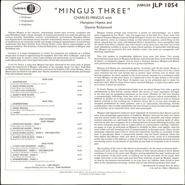 Charles Mingus, Hampton Hawes, Danny Richmond / Mingus Three (Deluxe Edit 100 Years) (Mono) (2Lp)