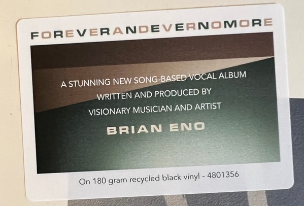 Brian Eno — Foreverandevernomore (LP)
