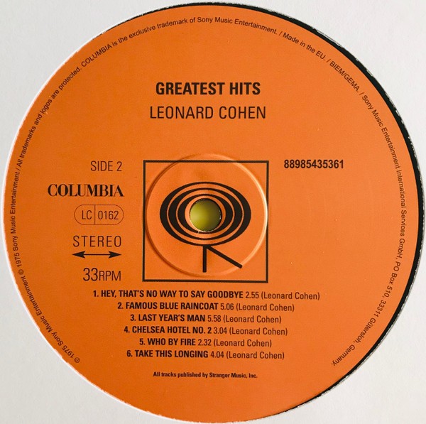 Leonard Cohen - Greatest Hits (LP)