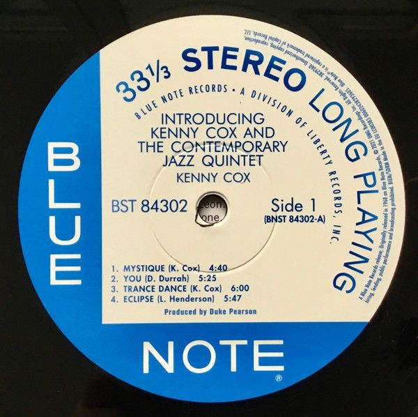 Kenny Cox, The Contemporary Jazz Quintet - Introducing Kenny Cox And The Contemporary Jazz Quintet (LP)