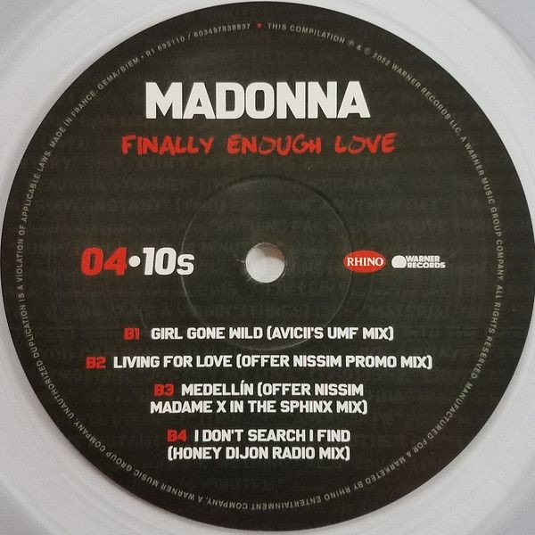 Madonna - Finally Enough Love (clear) (2LP)