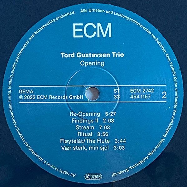 Tord Gustavsen Trio. Opening (LP)