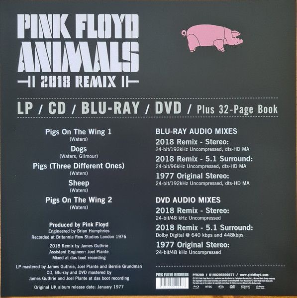 Pink Floyd - Animals (2018 Remix) (Box Sex) (LP+CD+Blu-ray+DVD)