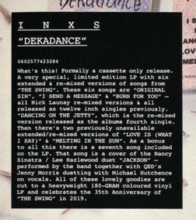 INXS - Dekadance (Точно НЕ цветной) (LP)